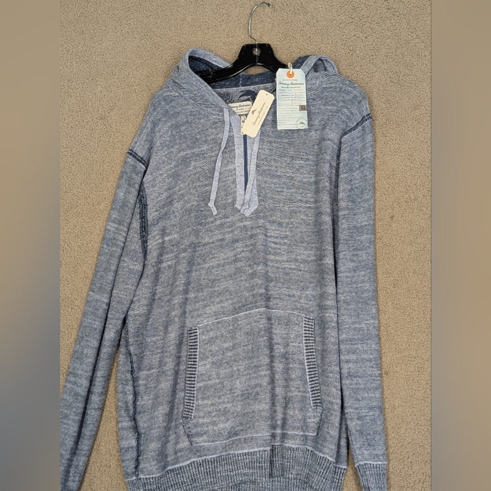 Tommy Bahama Size XL Blue Hoodie 1/4 Zip Sweater (New With Tags)